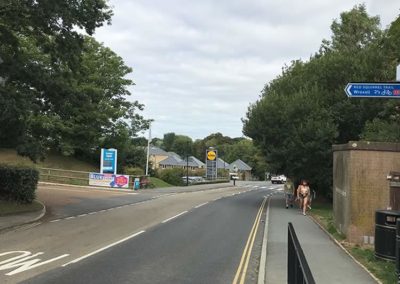 Turning from Landguard Road into Lower Hyde Holiday Park