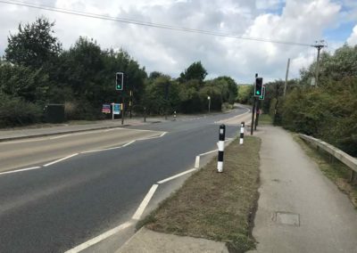 Crossing the A3056 at Horringford.