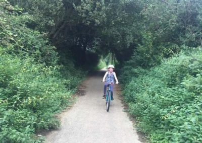 Riding along the Shanklin to Wroxall cycle track