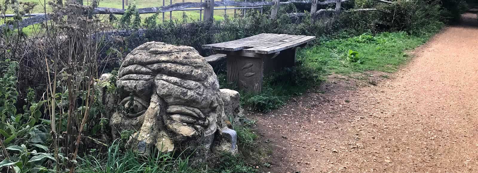 Troll bench, cycle track near Blackwater