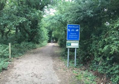 Wroxall end of the cycle track