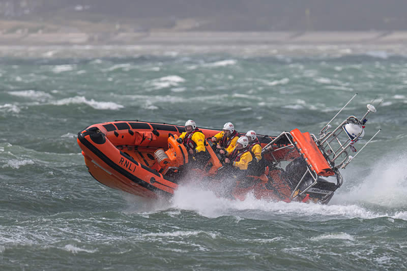 Exercise briefing at Cowes Lifeboat