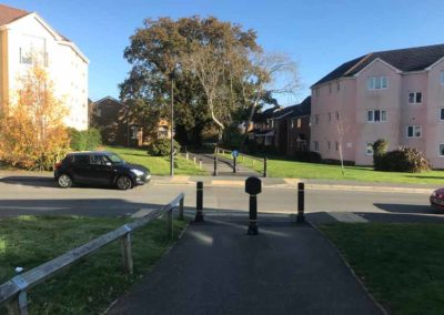 Shared path crosses Snowberry Road