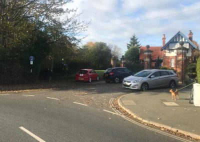 Shared path at entrance to Victoria Recreation Ground