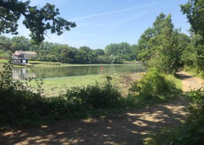 View of Newport Rowing Club launch hut from Medina Greenway